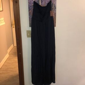 Navy jumpsuit tube top navy